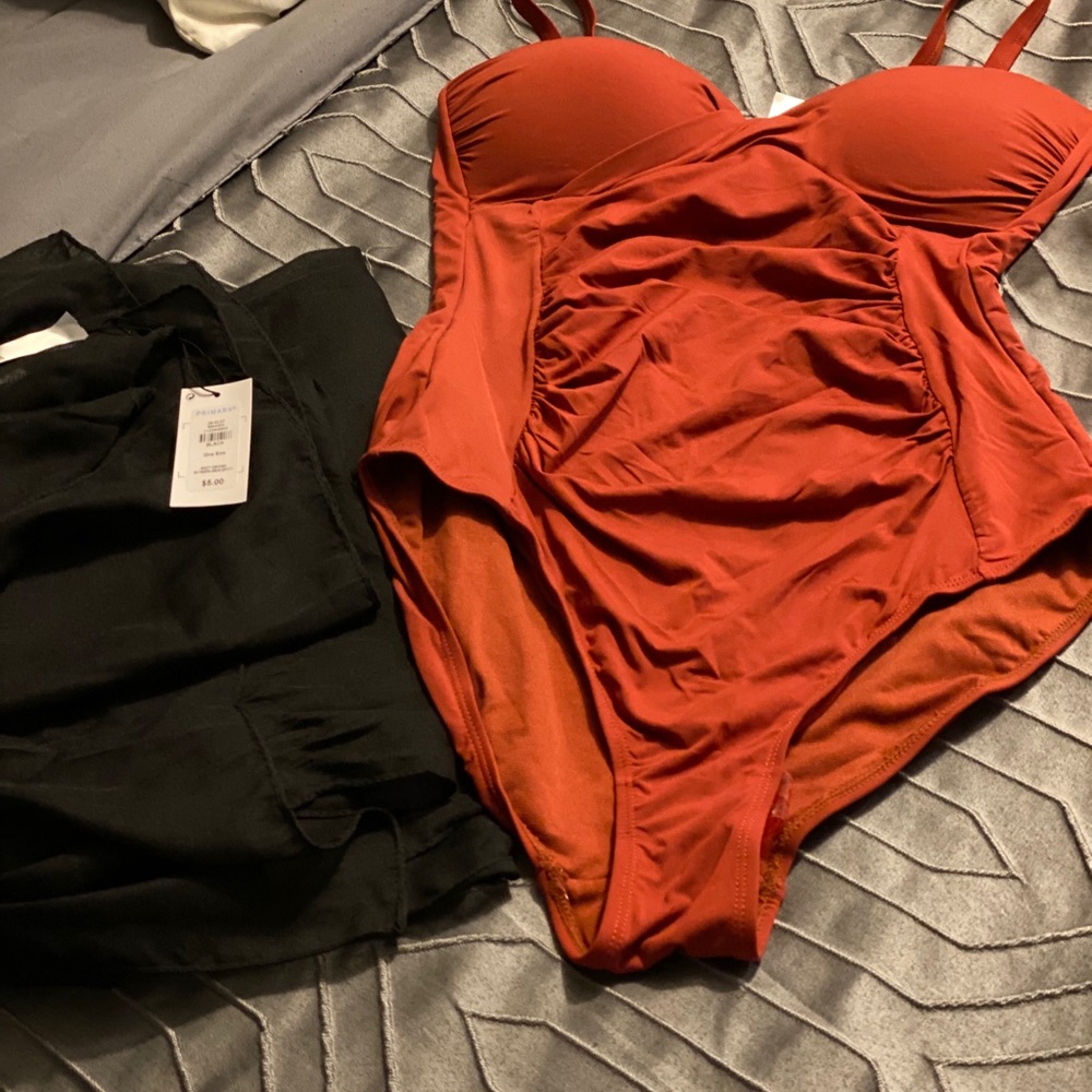 One piece Bathing Suit and Sarong